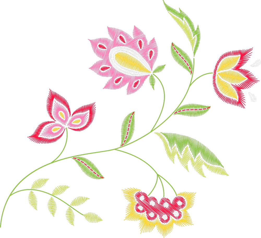 Jacobean Paisley Flower Vine