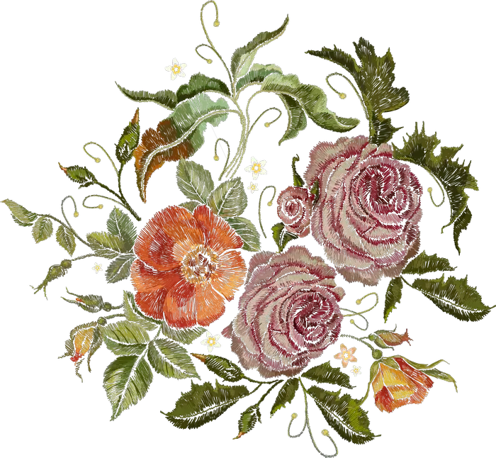 Chinese embroidery floral pattern