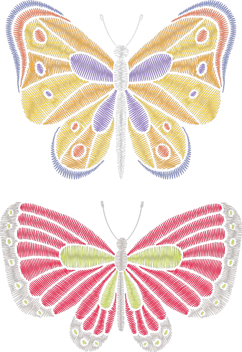 Pair of Stylized Butterflies
