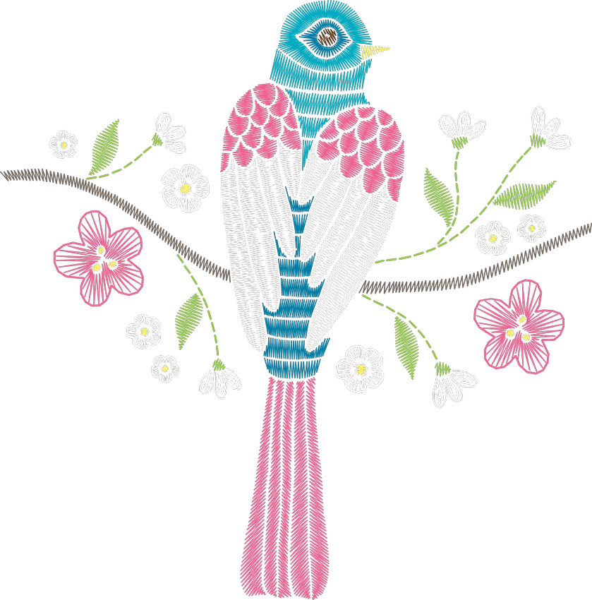 Bird on Blossom Branch
