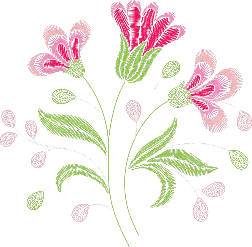 Pink Fringed Trumpet Flowers Trio