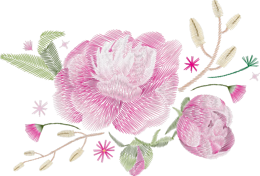 Pink Peony Rose with Buds