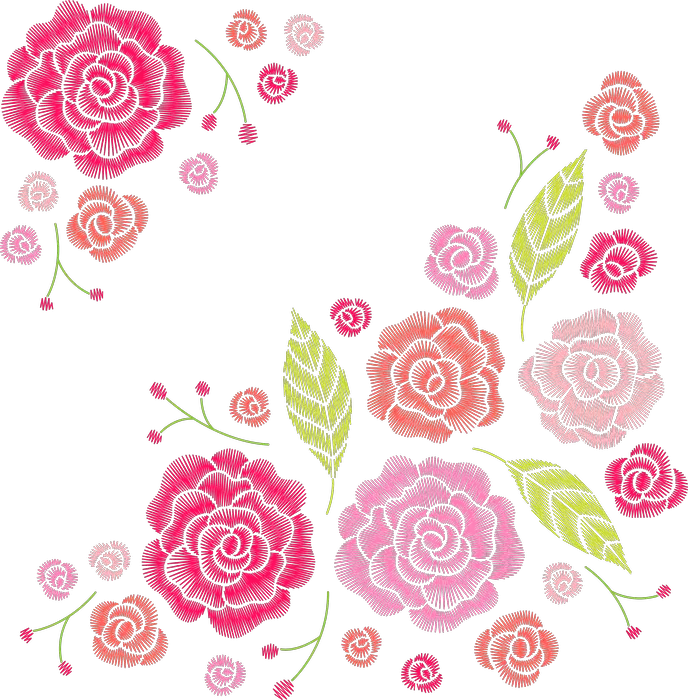 Pink Rose and Rolled-Bud Cluster