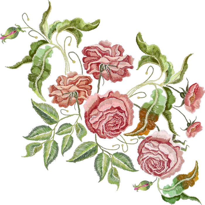 Pink Roses with Trailing Vines