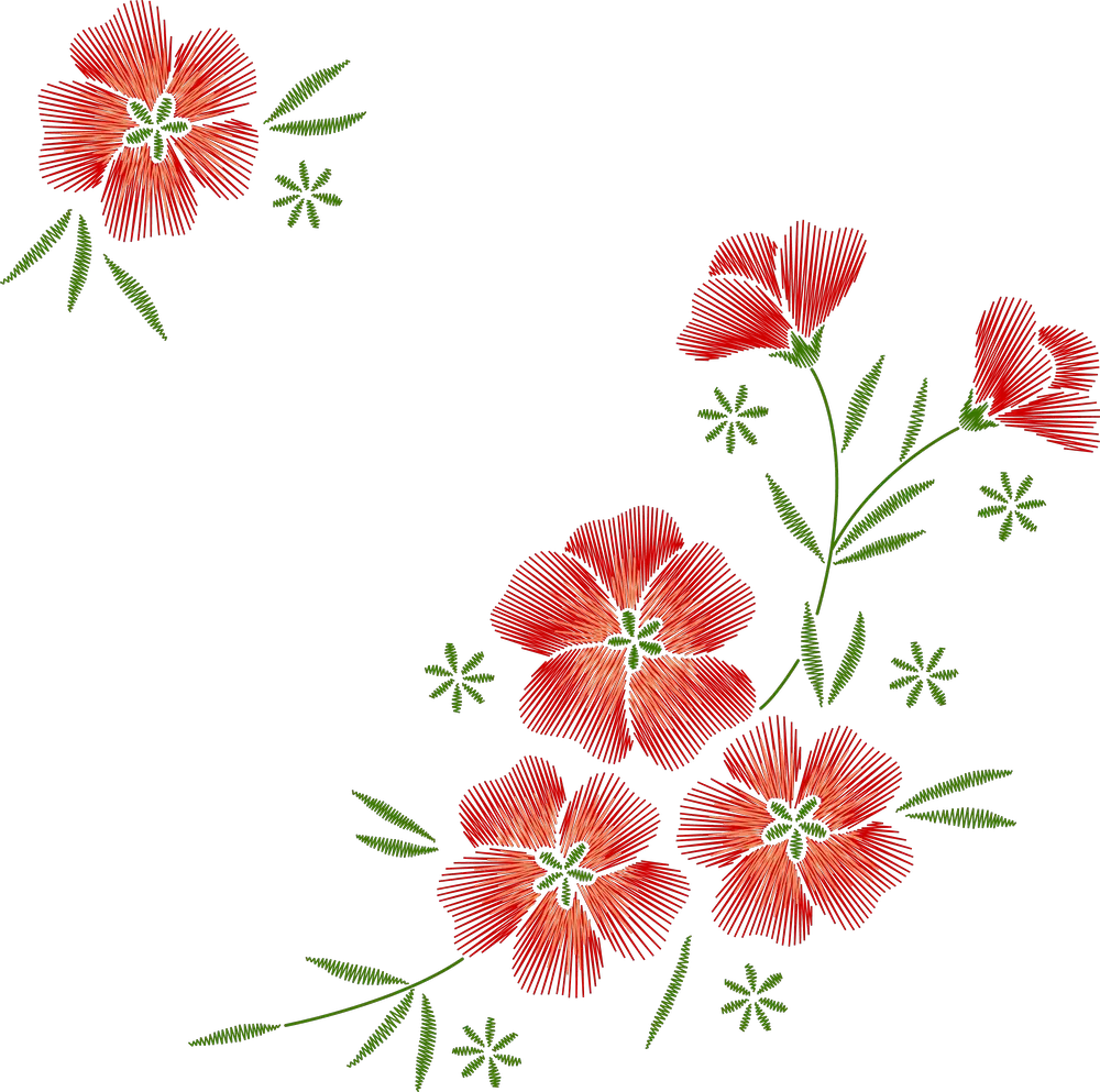 Red Flax Flower Spray