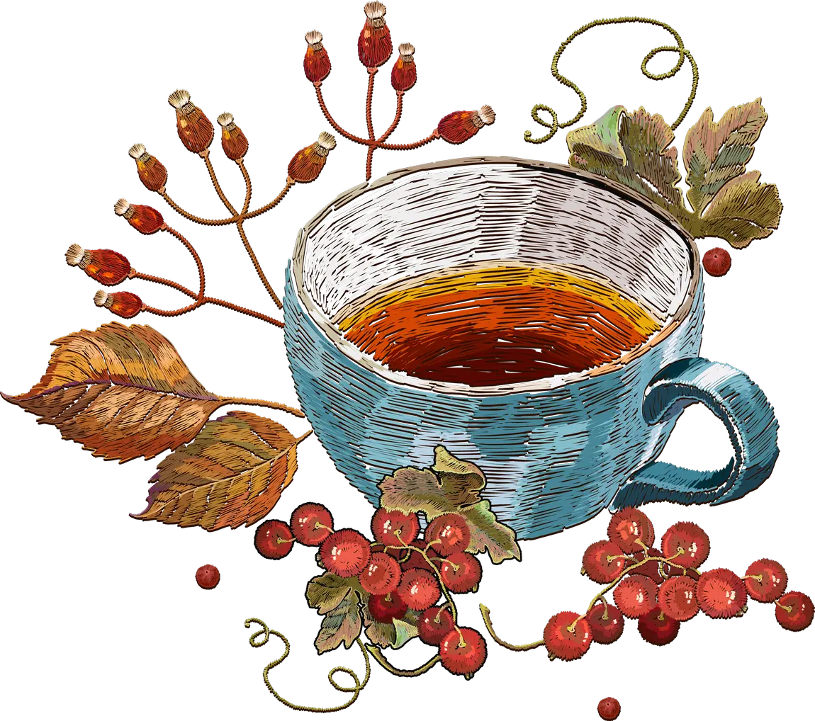 Teacup with Rosehips and Red Currants