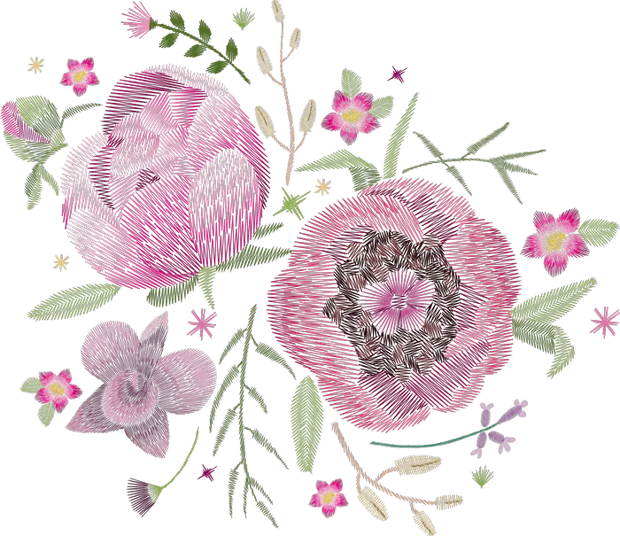 Two Pink Peonies with Orchid