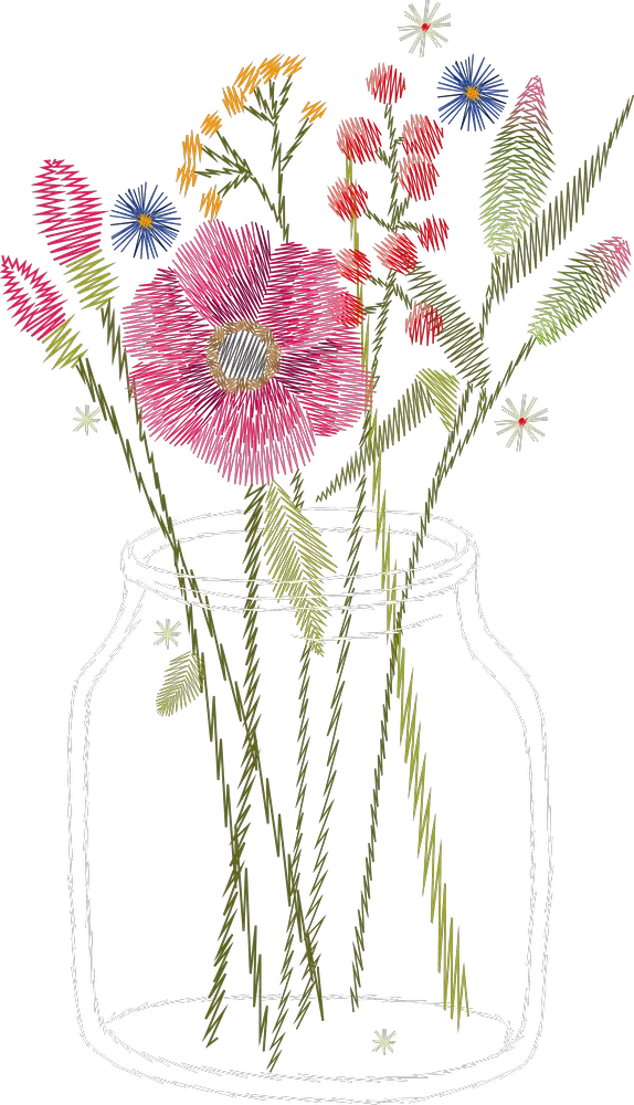 Wildflowers in a Glass Jar