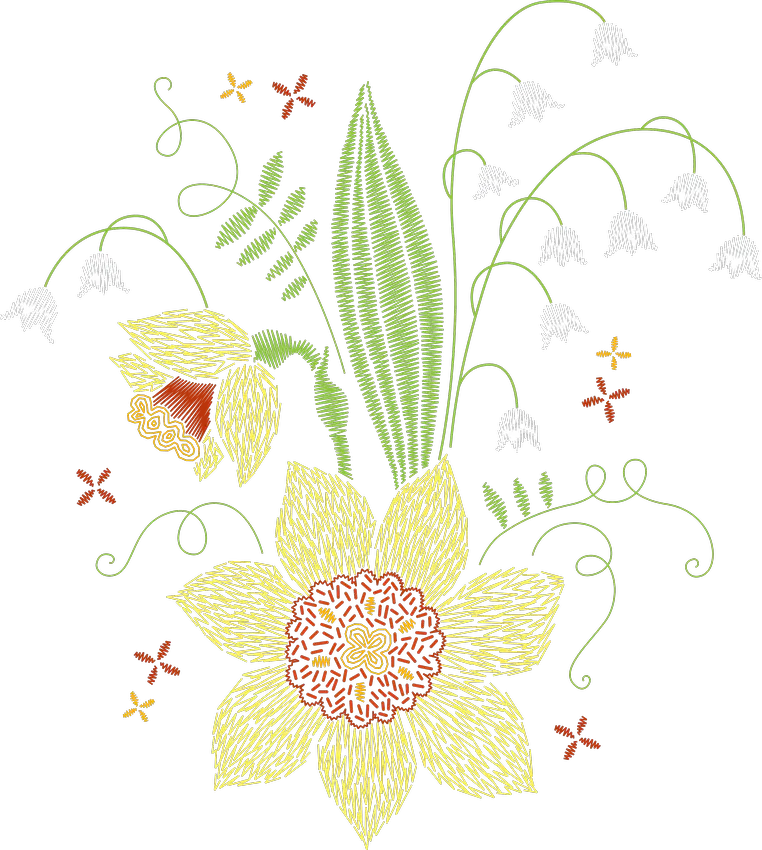 Yellow Bloom and Lily-of-the-Valley